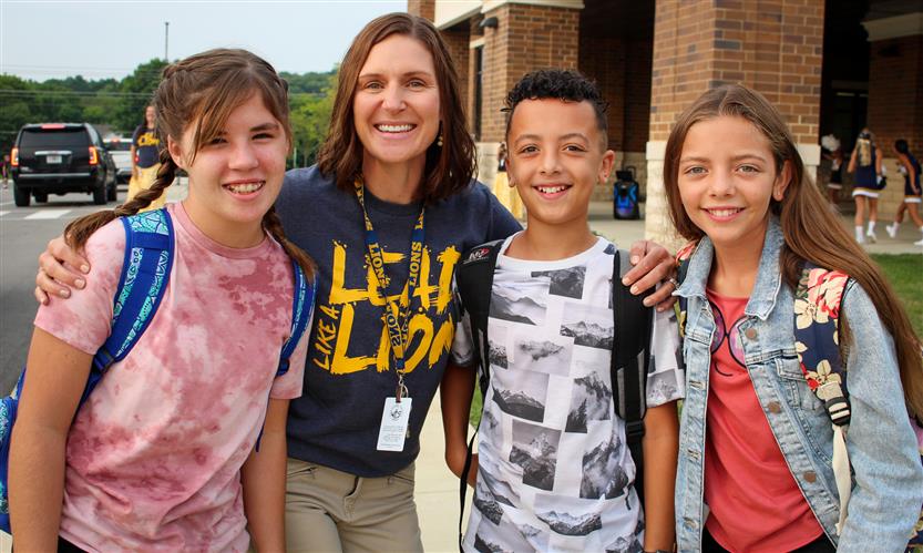 A group of students